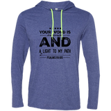 Bible Verse Men Long Sleeve T-Shirt Hoodie - "Psalm 119:105" Design 16 (Black Font) - Meditate Healing Christian Store