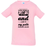 Bible Verse Infant Jersey T-Shirt - "Psalm 119:105" Design 17 (Black Font) - Meditate Healing Christian Store