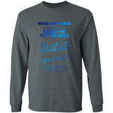 Bible Verse Ladies' Cotton Long Sleeve T-Shirt - Lead Me To The Rock That Is Higher Than I ~Psalms 61:2~ Design 18