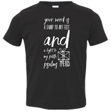 Bible Verse Toddler Jersey T-Shirt - "Psalm 119:105" Design 18 (White Font) - Meditate Healing Christian Store