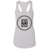 Bible Verses Ladies Ideal Racerback Tank - "Psalm 119:105" Design 8 (Black Font) - Meditate Healing Christian Store