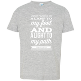 Bible Verse Toddler Jersey T-Shirt - "Psalm 119:105" Design 15 (White Font) - Meditate Healing Christian Store