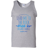 Bible Verse Men 100% Cotton Tank Top - "Psalm 61:2" Design 7 - Meditate Healing Christian Store