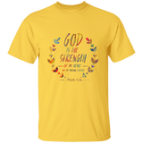 Bible Verse Men 5.3 oz. T-Shirt - "Psalm 73:26" Design 14 - Meditate Healing Christian Store