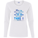 Bible Verse Ladies' Cotton Long Sleeve T-Shirt - "Psalm 61-2" Design 6 - Meditate Healing Christian Store