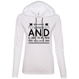 Bible Verse Ladies' Long Sleeve T-Shirt Hoodie - "Psalm 119:105" Design 14 (Black Font) - Meditate Healing Christian Store
