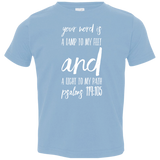 Bible Verse Toddler Jersey T-Shirt - "Psalm 119:105" Design 9 (White Font) - Meditate Healing Christian Store