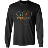 Bible Verse Long Sleeve Ultra Cotton T-Shirt - God Is The Strength Of My Heart ~Psalm 73:26~ Design 17