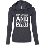 Bible Verse Ladies' Long Sleeve T-Shirt Hoodie - "Psalm 119:105" Design 7 (White Font) - Meditate Healing Christian Store
