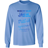 Bible Verse Long Sleeve Ultra Cotton T-Shirt - "Psalm 61:2" Design 18 - Meditate Healing Christian Store