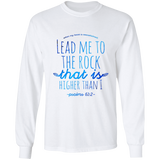 Bible Verse Long Sleeve Ultra Cotton T-Shirt - "Psalm 61:2" Design 7 - Meditate Healing Christian Store