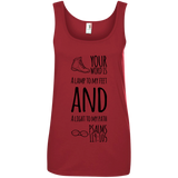 Bible Verses Ladies' 100% Ringspun Cotton Tank Top - "Psalm 119:105" Design 20 (Black Font) - Meditate Healing Christian Store