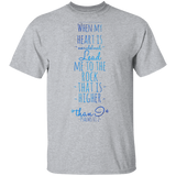 Bible Verse Men 5.3 oz. T-Shirt - "Psalm 61:2" Design 2 - Meditate Healing Christian Store
