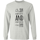 Bible Verse Long Sleeve  Ultra Cotton T-Shirt - "Psalm 119:105" Design 20 (Black Font) - Meditate Healing Christian Store