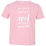 Bible Verse Toddler Jersey T-Shirt - "Psalm 119:105" Design 9 (White Font) - Meditate Healing Christian Store