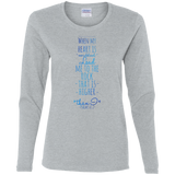 Bible Verse Ladies' Cotton Long Sleeve T-Shirt - "Psalm 61:2" Design 2 - Meditate Healing Christian Store