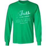 Bible Verse Long Sleeve Ultra Cotton T-Shirt - Faith Can Move Mountains ~Matthew 17:20~ Design 4