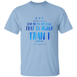 Bible Verse Men 5.3 oz. T-Shirt - "Psalm 61:2" Design 11 - Meditate Healing Christian Store