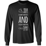 Bible Verse Long Shirt Ultra Cotton T-Shirt - "Psalm 119:105" Design 20 (White Font) - Meditate Healing Christian Store