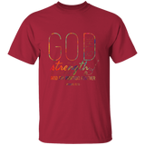 Bible Verse Men 5.3 oz. T-Shirt - "Psalm 73:26" Design 18 - Meditate Healing Christian Store