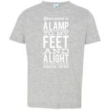 Bible Verse Toddler Jersey T-Shirt - "Psalm 119:105" Design 4 (White Font) - Meditate Healing Christian Store