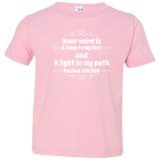 Bible Verse Toddler Jersey T-Shirt - "Psalm 119:105" Design 1 (White Font) - Meditate Healing Christian Store