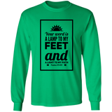 Bible Verse Long Sleeve  Ultra Cotton T-Shirt - "Psalm 119:105" Design 2 (Black Font) - Meditate Healing Christian Store
