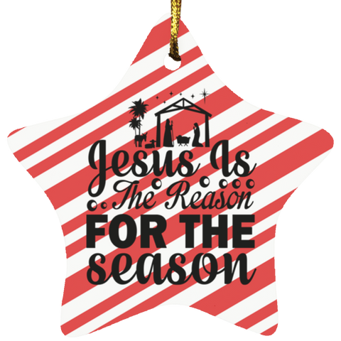 Durable MDF High-Gloss Christmas Ornament: Jesus Is The Reason For The Season (Design: Star-Candy)