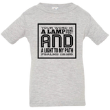 Bible Verse Infant Jersey T-Shirt - "Psalm 119:105" Design 12 (Black Font) - Meditate Healing Christian Store