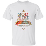 Bible Verse Men 5.3 oz. T-Shirt - "Psalm 73:26" Design 8 - Meditate Healing Christian Store