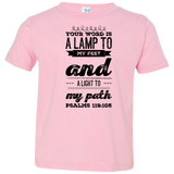 Bible Verse Toddler Jersey T-Shirt - "Psalm 119:105" Design 17 (Black Font) - Meditate Healing Christian Store
