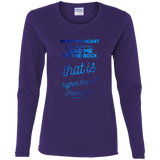 Bible Verse Ladies' Cotton Long Sleeve T-Shirt - "Psalm 61:2" Design 18 - Meditate Healing Christian Store