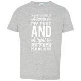 Bible Verse Toddler Jersey T-Shirt - "Psalm 119:105" Design 3 (White Font) - Meditate Healing Christian Store