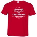 Bible Verse Toddler Jersey T-Shirt - "Psalm 119:105" Design 1 (White Font) - Meditate Healing Christian Store