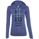 Bible Verse Ladies' Long Sleeve T-Shirt Hoodie - "Psalm 119:105" Design 19 (Black Font) - Meditate Healing Christian Store