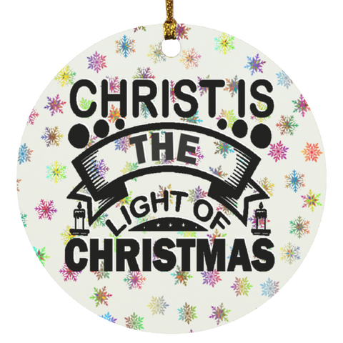 Durable MDF High-Gloss Christmas Ornament: Christ Is The Light Of Christmas (Design: Round-Rainbow Snowflake)