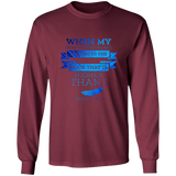 Bible Verse Ladies' Cotton Long Sleeve T-Shirt - Lead Me To The Rock That Is Higher Than I ~Psalms 61:2~ Design 13