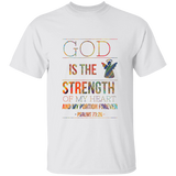 Bible Verse Men 5.3 oz. T-Shirt - "Psalm 73:26" Design 15 - Meditate Healing Christian Store