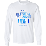 Bible Verse Long Sleeve Ultra Cotton T-Shirt - "Psalm 61-2" Design 11 - Meditate Healing Christian Store