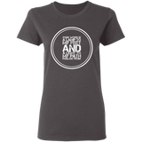 Bible Verse Ladies' 5.3 oz. T-Shirt - "Psalm 119:105" Design 8 (White Font) - Meditate Healing Christian Store