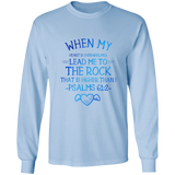 Bible Verse Long Sleeve Ultra Cotton T-Shirt - "Psalm 61:2" Design 17 - Meditate Healing Christian Store