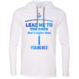 Bible Verse Men Long Sleeve T-Shirt Hoodie - "Psalm 61:2" Design 1 - Meditate Healing Christian Store