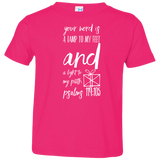 Bible Verse Toddler Jersey T-Shirt - "Psalm 119:105" Design 18 (White Font) - Meditate Healing Christian Store