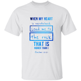 Bible Verse Men 5.3 oz. T-Shirt - "Psalm 61:2" Design 5 - Meditate Healing Christian Store
