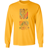 Bible Verse Long Sleeve Ultra Cotton T-Shirt - God Is The Strength Of My Heart ~Psalm 73:26~ Design 19