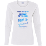 Bible Verse Ladies' Cotton Long Sleeve T-Shirt - "Psalm 61:2" Design 18 - Meditate Healing Christian Store