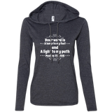 Bible Verse Ladies' Long Sleeve T-Shirt Hoodie - "Psalm 119:105" Design 1 (White Font) - Meditate Healing Christian Store