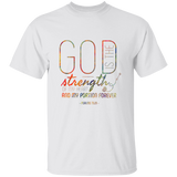 Bible Verse Men 5.3 oz. T-Shirt - "Psalm 73:26" Design 18 - Meditate Healing Christian Store