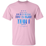 Bible Verse Men 5.3 oz. T-Shirt - "Psalm 61:2" Design 11 - Meditate Healing Christian Store