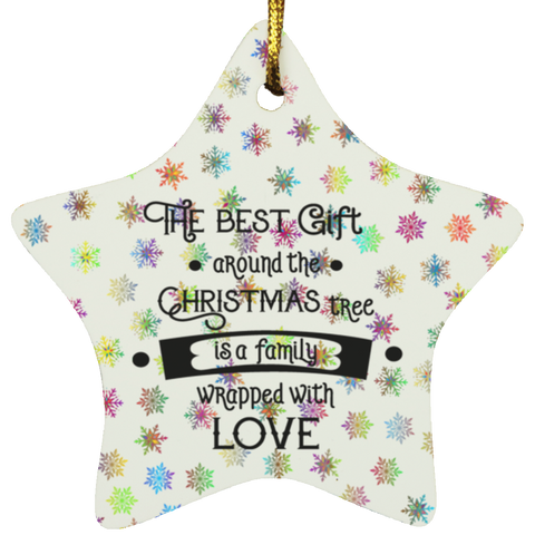 Durable MDF High-Gloss Christmas Ornament: The Best Gift Around The Christmas Tree Is A Family Wrapped With Love (Design: Star-Rainbow Snowflake)